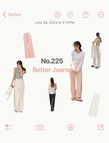 💙7일만특가💙[자체개발원단/인스타문의폭주✨/후들후들마데님🧊][made] Better Jeans (No.225) 세미와이드 (코지핑크,블랙,아이보리) (봄/여름/간절기/데일리/데일리룩/데이트룩)